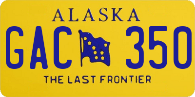 AK license plate GAC350