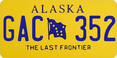 AK license plate GAC352