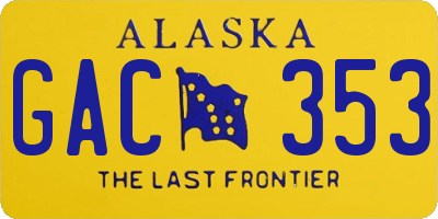 AK license plate GAC353