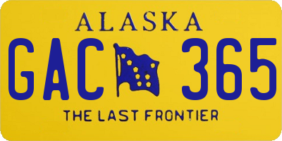 AK license plate GAC365