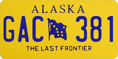 AK license plate GAC381