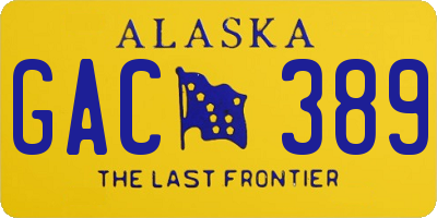 AK license plate GAC389