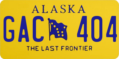 AK license plate GAC404