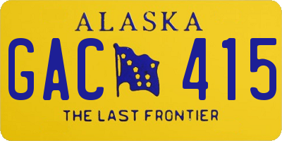 AK license plate GAC415