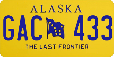 AK license plate GAC433