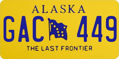 AK license plate GAC449