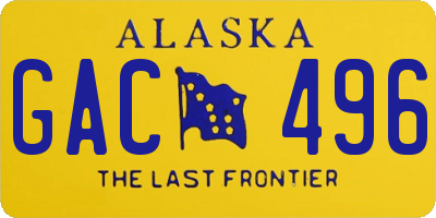 AK license plate GAC496