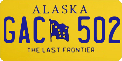 AK license plate GAC502