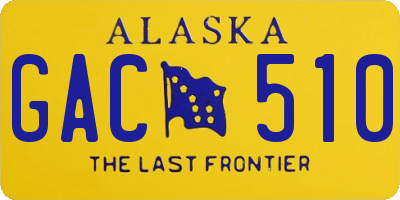 AK license plate GAC510