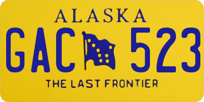 AK license plate GAC523