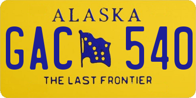 AK license plate GAC540
