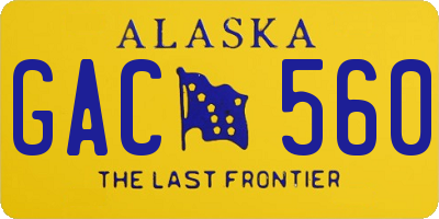 AK license plate GAC560