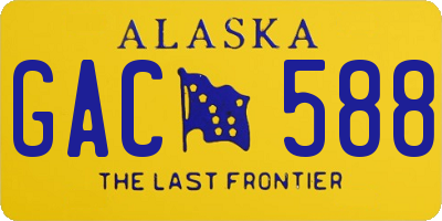 AK license plate GAC588