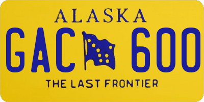 AK license plate GAC600