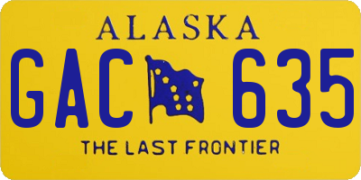 AK license plate GAC635