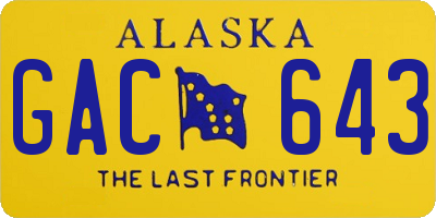 AK license plate GAC643