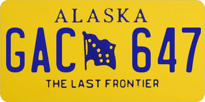 AK license plate GAC647
