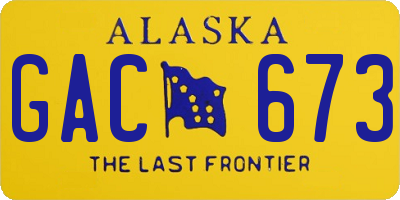 AK license plate GAC673