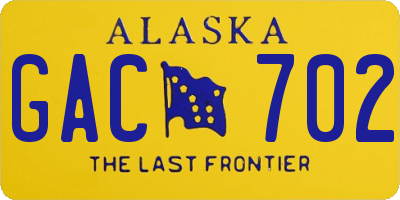 AK license plate GAC702