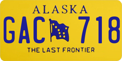 AK license plate GAC718
