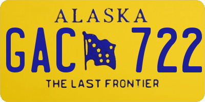 AK license plate GAC722