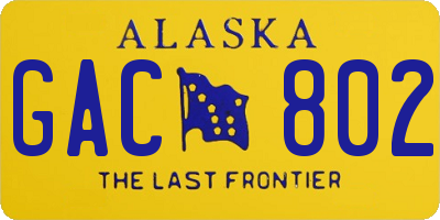 AK license plate GAC802