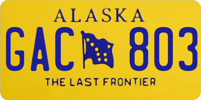AK license plate GAC803