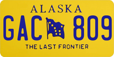 AK license plate GAC809