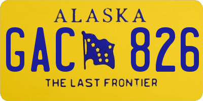 AK license plate GAC826