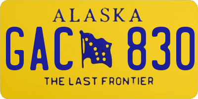 AK license plate GAC830