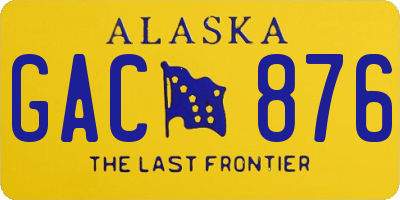 AK license plate GAC876