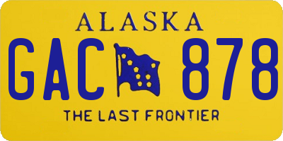 AK license plate GAC878