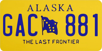 AK license plate GAC881