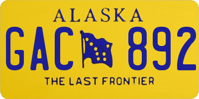 AK license plate GAC892