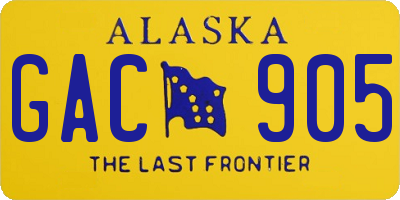 AK license plate GAC905