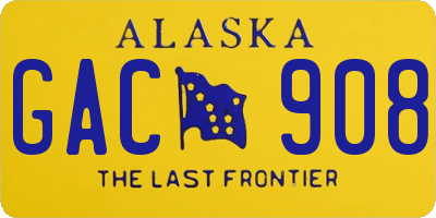 AK license plate GAC908