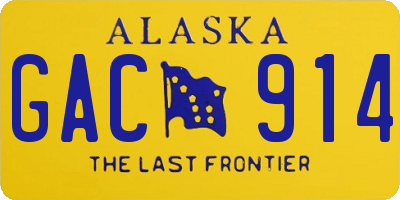 AK license plate GAC914