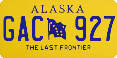 AK license plate GAC927