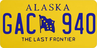 AK license plate GAC940