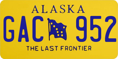 AK license plate GAC952