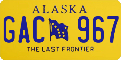 AK license plate GAC967
