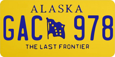 AK license plate GAC978