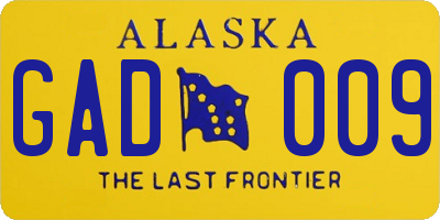AK license plate GAD009