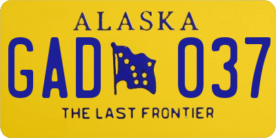 AK license plate GAD037