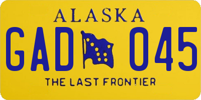 AK license plate GAD045