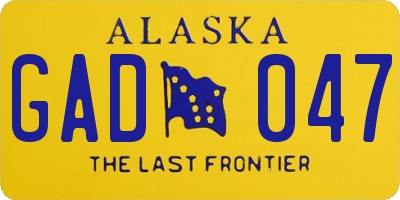 AK license plate GAD047