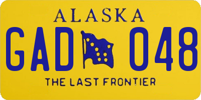 AK license plate GAD048