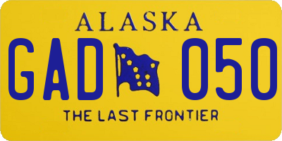 AK license plate GAD050