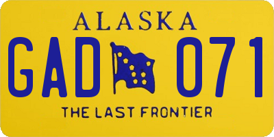 AK license plate GAD071