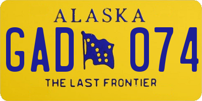 AK license plate GAD074